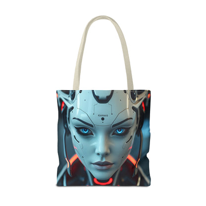 Futuristic Robot Tote Bag | Cyberpunk Style, Eco-Friendly Carryall, Gift for Tech Lovers, Computer Bag, Fashion Statement