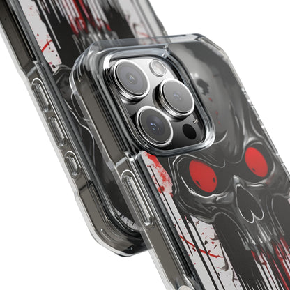 Edgy Skull Design Phone Case, Unique Protective Case, Magnetic Impact Case, Halloween Gift, Skull Lover Accessory