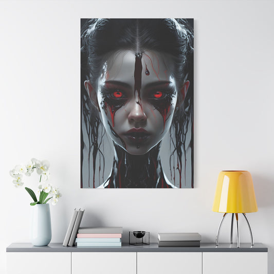 Gothic Wall Art Print, Horror Decor, Stretched Canvas Painting, Unique Home Decor, Dark Art for Halloween, Gothic Aesthetic