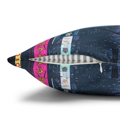 Anime-Inspired Urban Pillowcase, Cozy Home Decor, Nerdy Gift, Bedroom Accent, Cyberpunk Decor, Manga Lover Gift