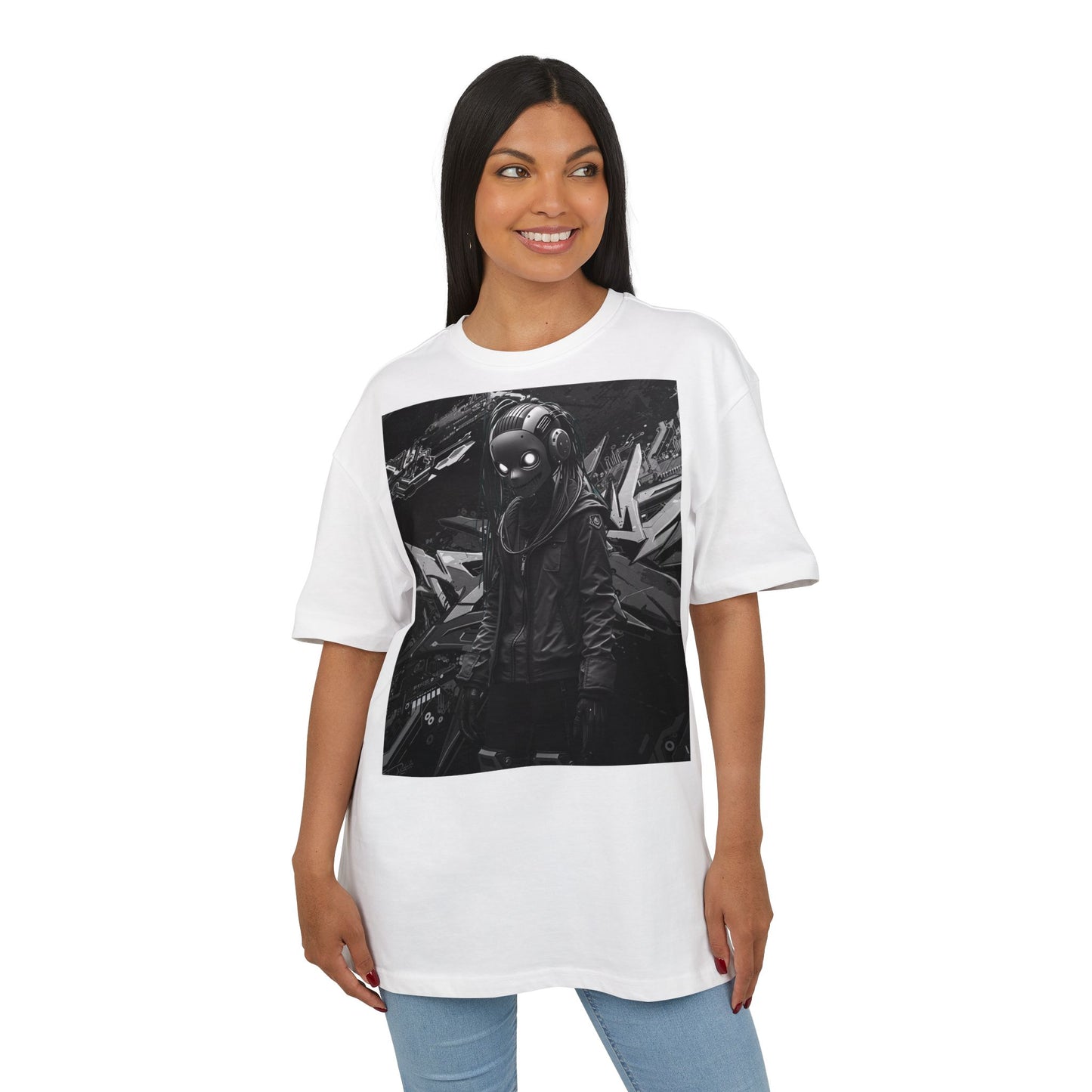 Urban Streetwear Oversize Tee - Futuristic Graphic Design