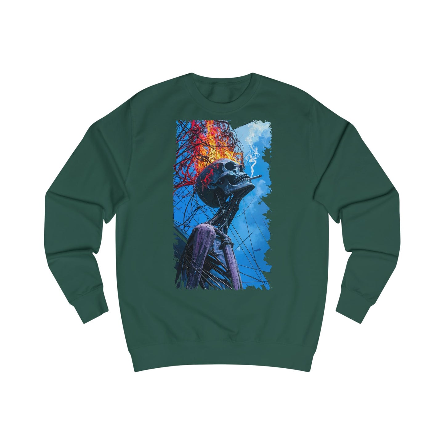 Vibrant Skeleton Unisex Sweatshirt - Perfect for Halloween, Cozy Casual Wear, Unique Art Gift, Fall Favorites, Spooky Season