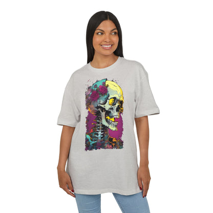 Colorful Skull Oversize Tee, Unisex Graphic Shirt, Edgy Streetwear, Casual Summer Top, Halloween Costume, Gift for Art Lovers