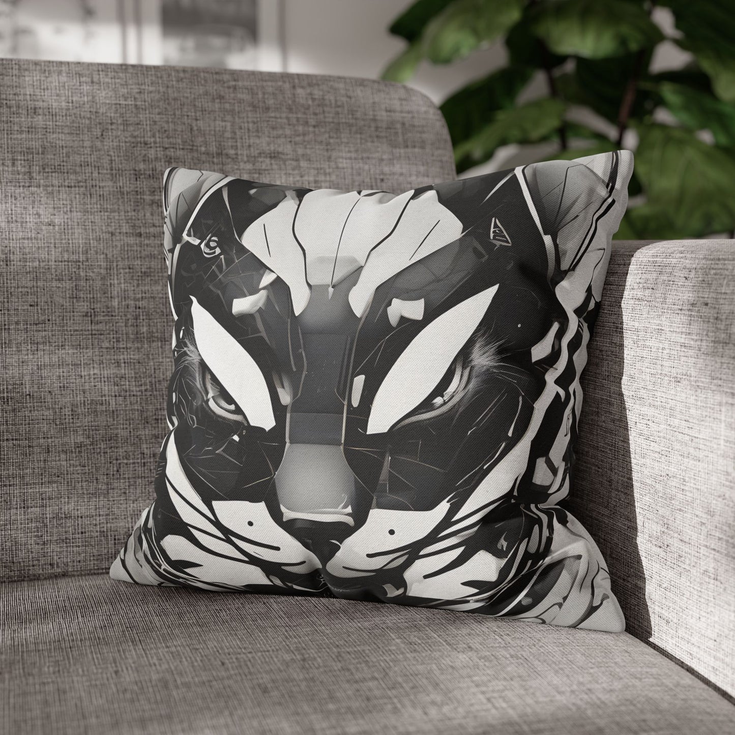 Square Pillowcase with Edgy Cyber Design