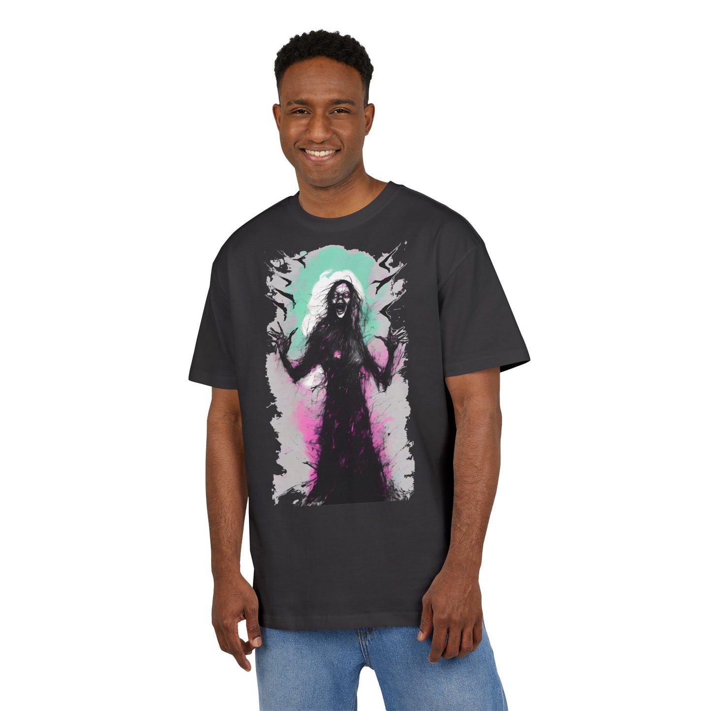 Spooky Witch Oversize Tee - Halloween Shirt, Graphic Tee for Festivals, Trendy Streetwear, Gift for Witch Lovers, Unisex Apparel