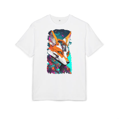 Futuristic Fox Design Unisex Oversize Tee, Graphic Tee, Cool T-Shirt, Unique Gift, Casual Wear