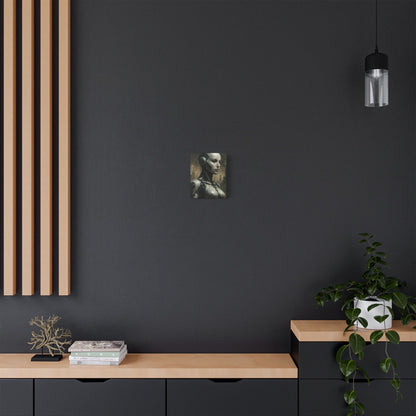 Futuristic Robot Canvas Art, Stretched Painting, Wall Decor for Tech Lovers, Sci-Fi Home Office, Unique Gift Idea, AI Artwork