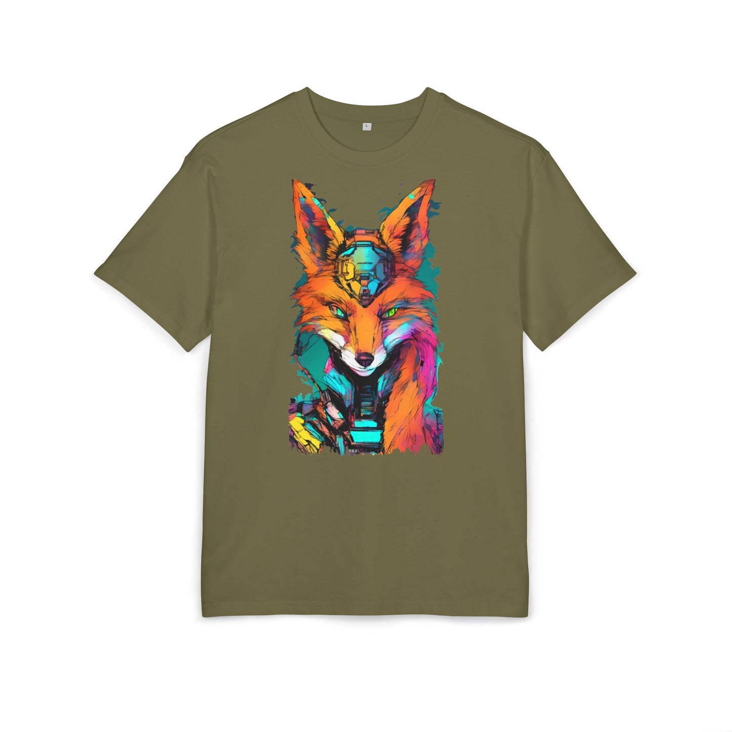 Vibrant Fox Graphic Oversized Tee, Unisex Streetwear Shirt, Unique Gift for Animal Lovers, Casual Wear, Colorful Art Tee
