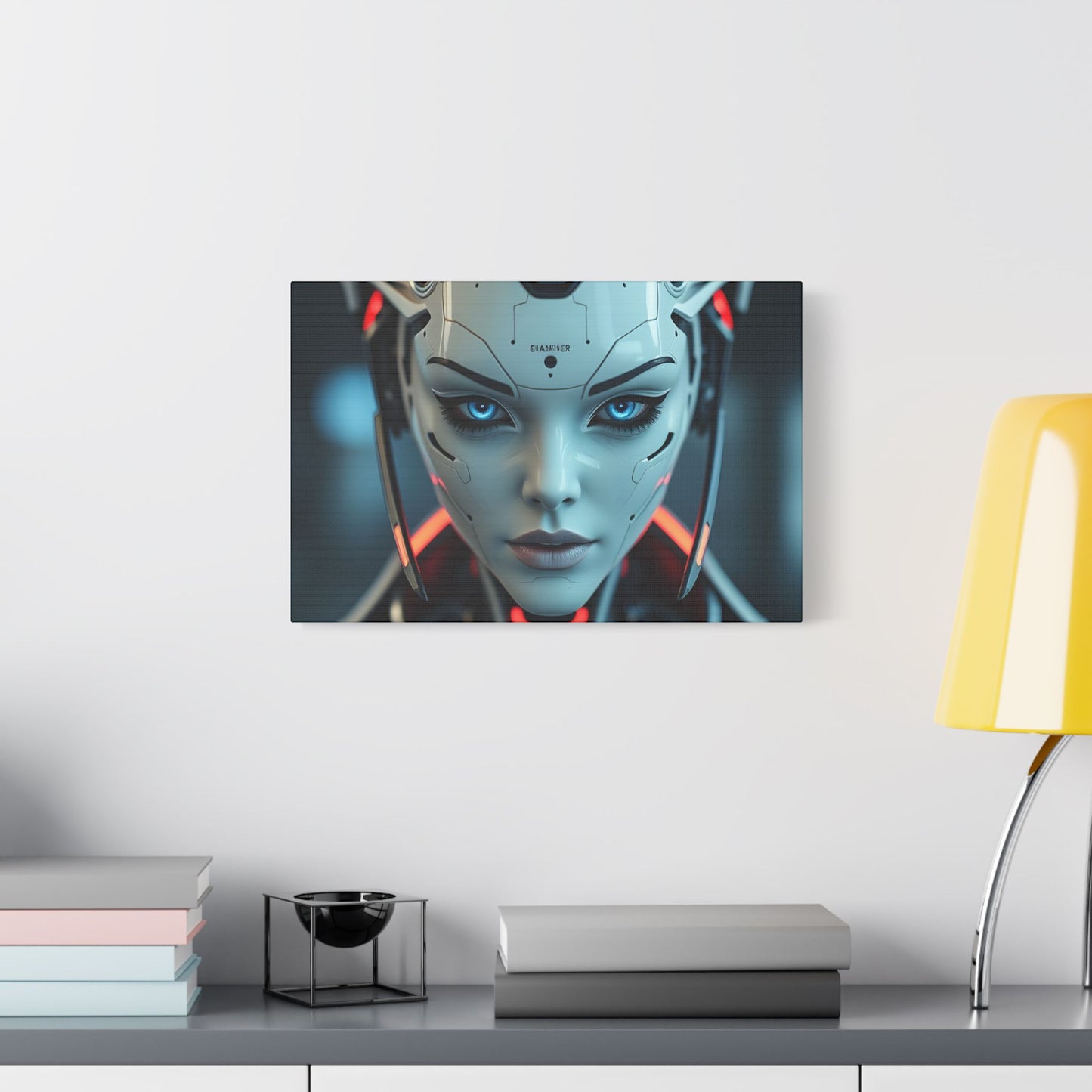 Futuristic Canvas Art Print, Digital Wall Decor, Modern Home Art, Unique Gift for Tech Lovers, Robotic Aesthetic