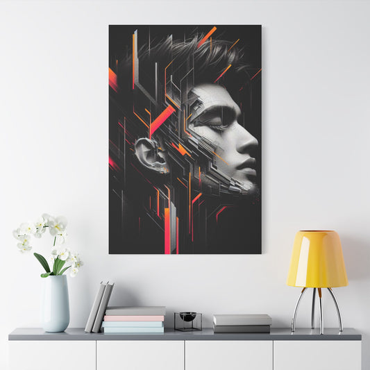 Modern Abstract Art Canvas, Futuristic Wall Decor, Home Office Artwork, Minimalist Gift, Gallery-Style Prints, Unique Statement Piece