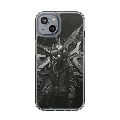 Anime-Inspired Clear Phone Case - Edgy Streetwear Style