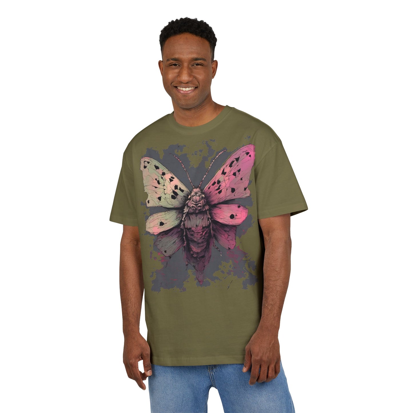 Moth Art Unisex Oversized Tee, Graphic T-Shirt, Nature Lover Gift, Everyday Wear, Summer Style