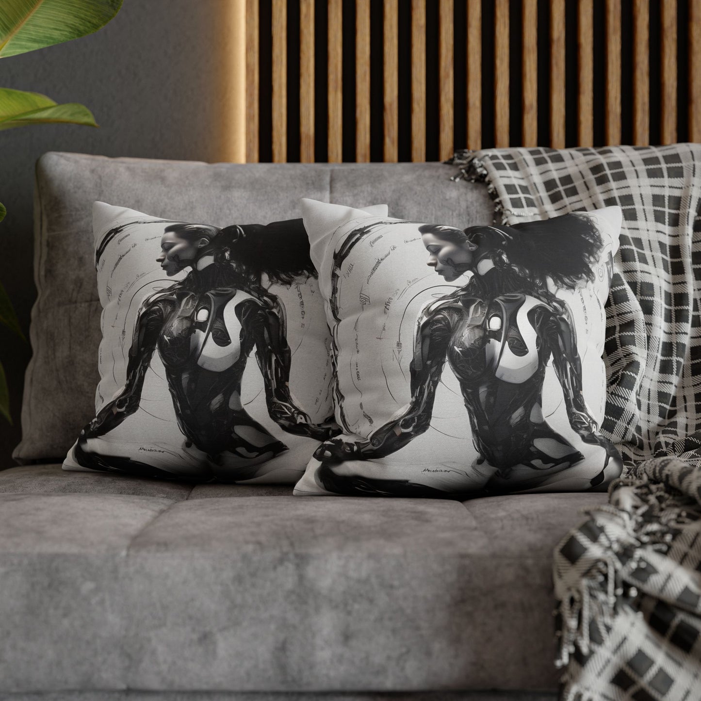 Square Pillowcase with Edgy Futuristic Design