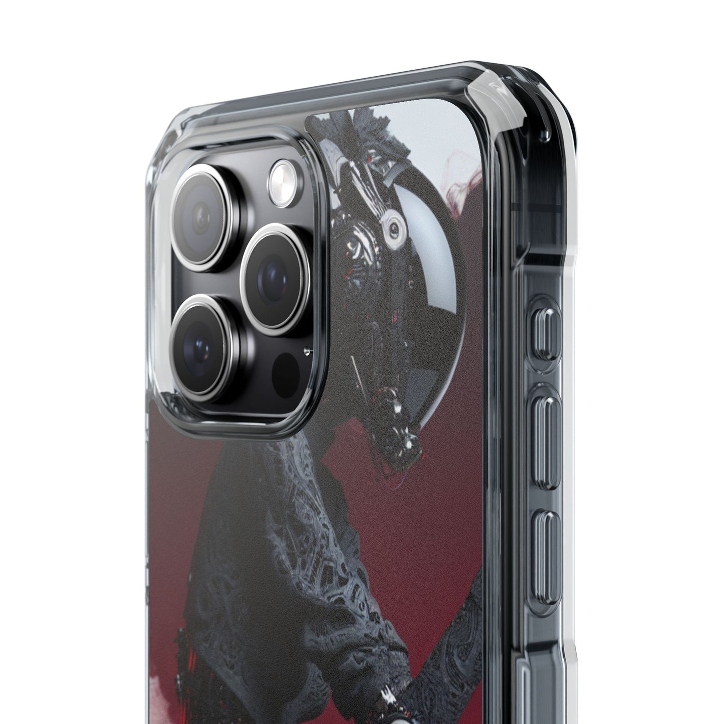 Cyber Design Magnetic Phone Case, Clear Mobile Cover, Gothic Style, Halloween Gift, Celestial Protection Accessory
