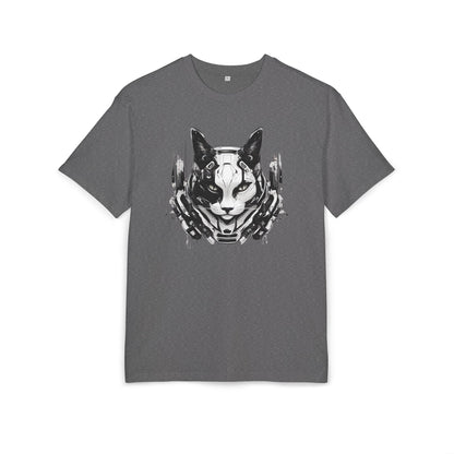 Cyber Cat Graphic Tee - Unisex Oversized T-Shirt, Cool Streetwear, Gift for Cat Lovers, Futuristic Design, Casual Everyday Wear