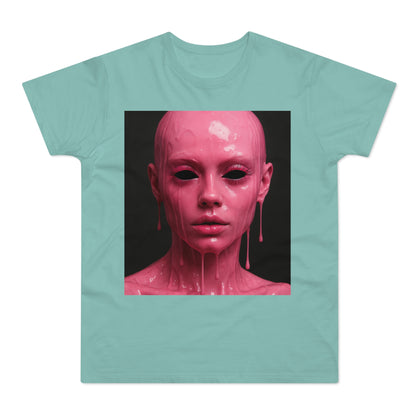 Artistic Pink Melting Face T-Shirt - Trendy Graphic Tee, Unique Gift, Statement Apparel, Festival Wear, Occasional Fashion, Street Style