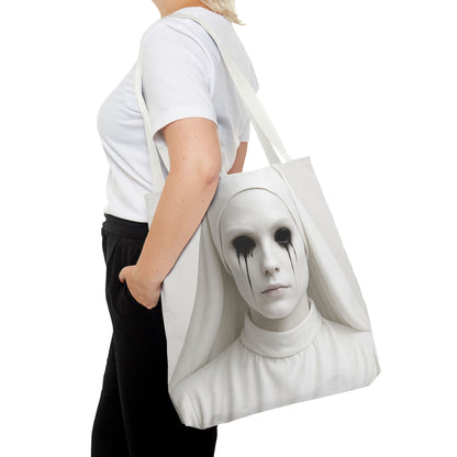 Eerie Art Tote Bag, Creepy Canvas Bag, Gothic Handbag, Unique Gift for Halloween, Spooky Decor, Horror Lover Accessories