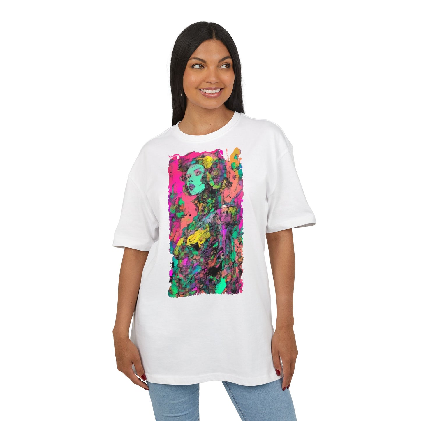 Artistic Oversize Tee - Vibrant Graphic Shirt, Casual Streetwear, Unique Gift for Art Lovers, Everyday Wear, Graphic Tee
