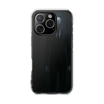 Sleek Phone Case with Minimalist Horror Design of Slenderman, Slim Protective Case, Unique Gift for Horror Lovers, Clear Impact-Resistant Case