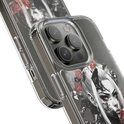 Artistic Clear Phone Case with Floral Design