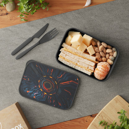 Futuristic Bento Box, Sci-Fi Lunch Container, Meal Prep Box, Geeky Food Storage, Cyberpunk Utensils Set
