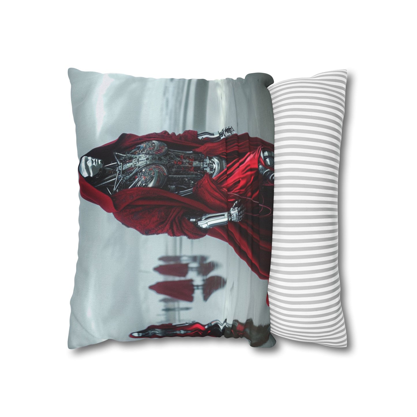 Futuristic Robot Art Pillowcase, Decorative Cushion Cover, Modern Home Decor, Gift for Sci-Fi Lovers, Unique Throw Pillow