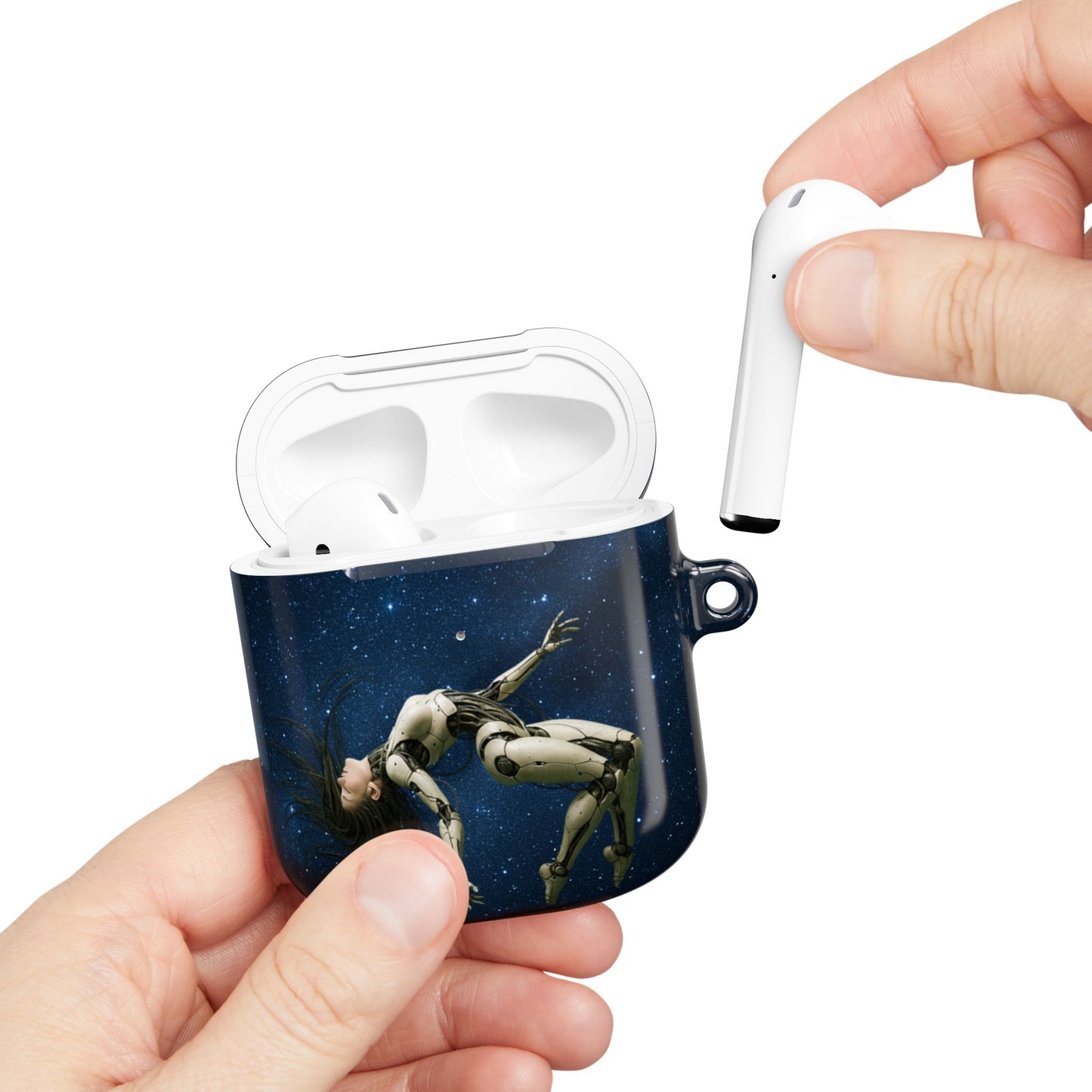 Cosmic AirPod Case, Galaxy Phone Accessory, Unique Gift for Music Lovers, Astronaut Design, Starry Night Protection