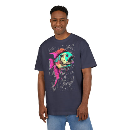 Vibrant Fish Graphic Tee for Casual Style, Summer Wear, Beach Vibes, Gift for Fishing Enthusiasts, Unique Unisex Heavy Oversize Tee