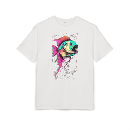 Vibrant Fish Graphic Tee for Casual Style, Summer Wear, Beach Vibes, Gift for Fishing Enthusiasts, Unique Unisex Heavy Oversize Tee