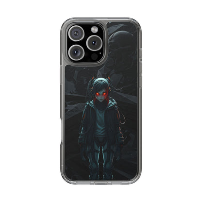 Futuristic Clear Phone Case with Cyberpunk Design - Edgy and Stylish