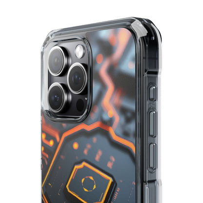 Futuristic Magnetic Phone Case, Clear Impact Case, Stylish Tech Accessory, Gifts for Tech Enthusiasts, Unique Phone Cover