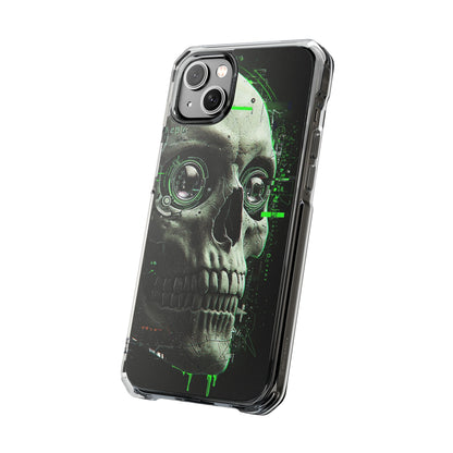 Gothic Skull Phone Case, Cyberpunk Design, Clear Impact Protection, Unique Gift for Him, Halloween Accessories, Tech Lover