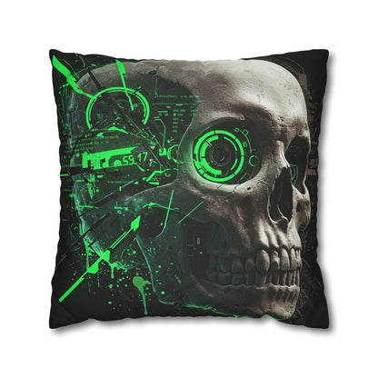 Futuristic Skull Pillowcase - Edgy Home Decor, Gothic Accessories, Cyberpunk Living Room, Halloween Decorations, Unique Gift Idea