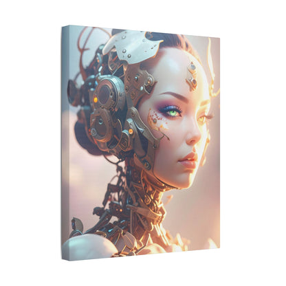 Satin Canvas Art Print, Modern Home Decor, Robot Artwork, Tech-Inspired Wall Art, Unique Gift for Tech Lovers