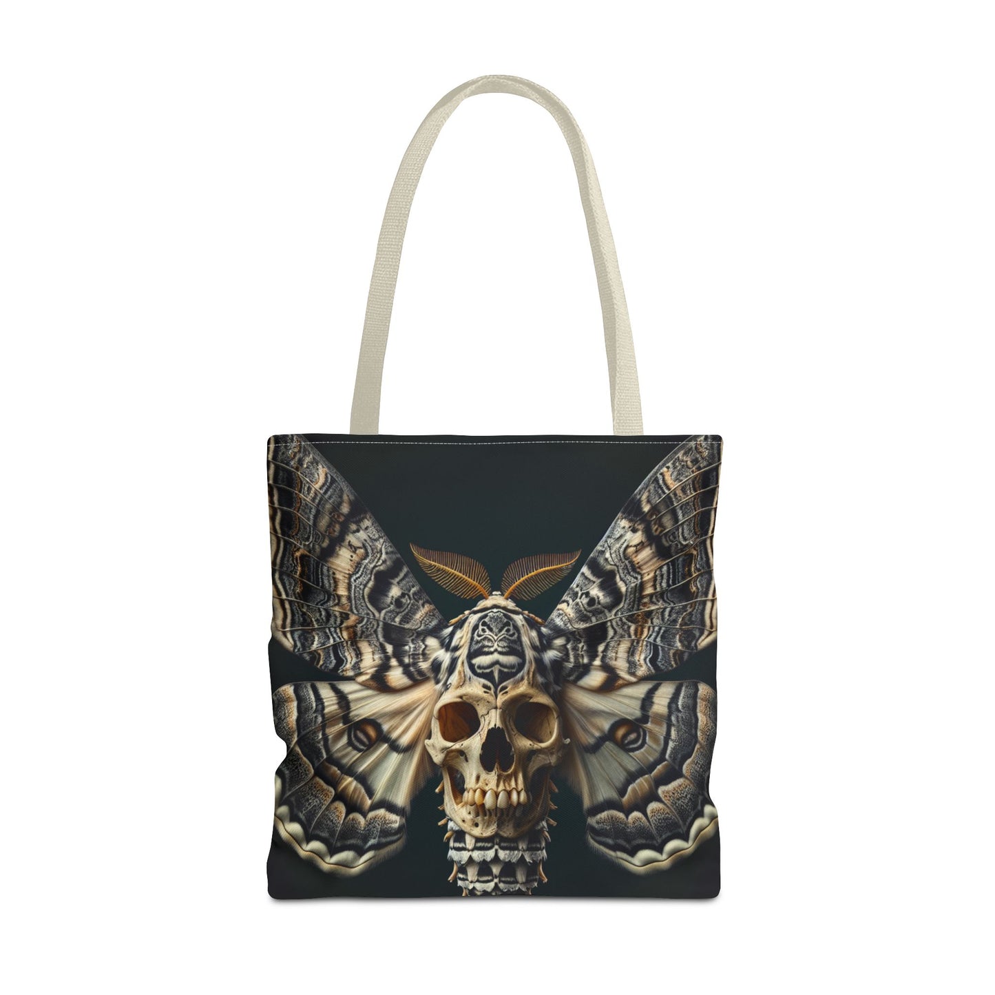 Gothic Skull Moth Tote Bag, Edgy Eco-Friendly Tote, Artsy Shopping Bag, Unique Gift for Halloween, Boho Tote for Nature Lovers