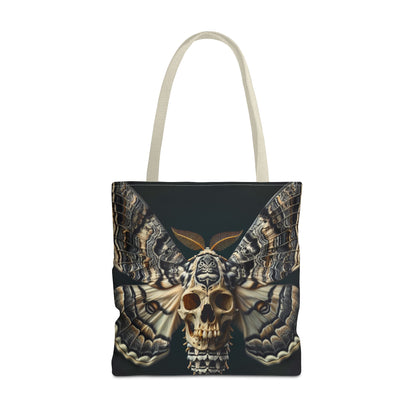 Gothic Skull Moth Tote Bag, Edgy Eco-Friendly Tote, Artsy Shopping Bag, Unique Gift for Halloween, Boho Tote for Nature Lovers