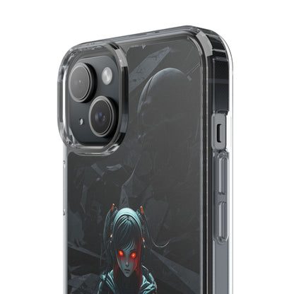 Futuristic Clear Phone Case with Cyberpunk Design - Edgy and Stylish