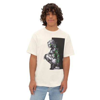 Cyberpunk-Inspired Unisex Oversized Tee, Streetwear T-Shirt, Graphic Tee for Art Lovers, Casual Wear, Unique Gift