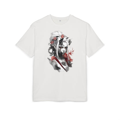 Artistic Unisex Heavy Oversize Tee - Bold Floral Graphics