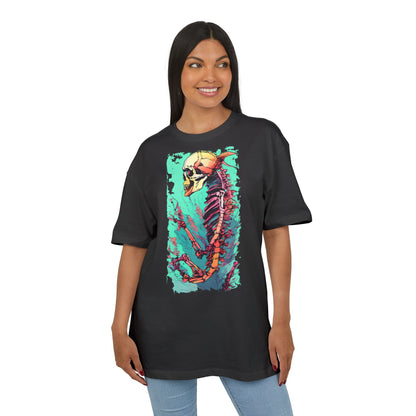 Colorful Skeleton Art Unisex Heavy Oversize Tee | Graphic Tee, Skeleton Shirt, Artsy Gift, Halloween Apparel, Trendy Streetwear
