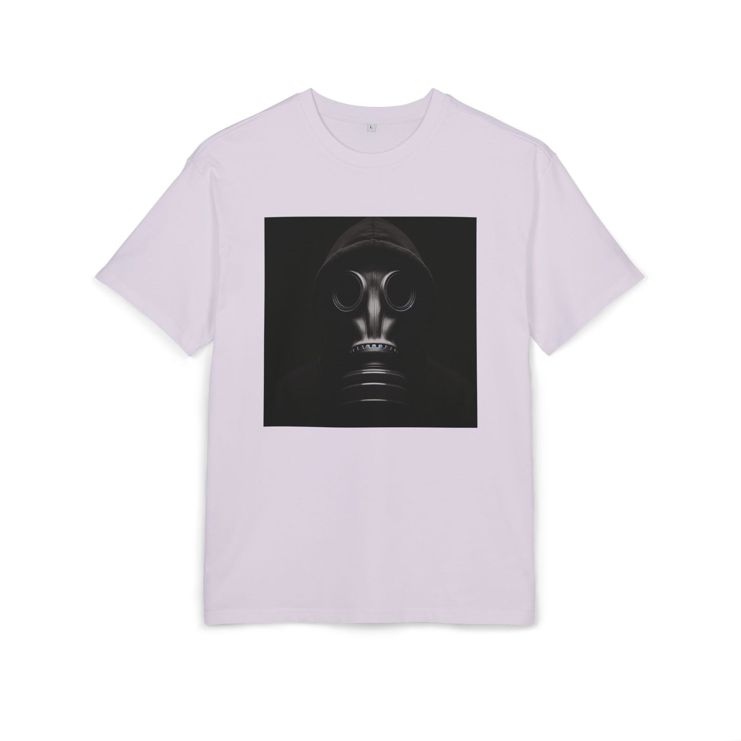 Unisex Heavy Oversize Tee with Bold Gas Mask Design, Streetwear, Artistic Tee, Gift for Trendsetters, Casual Wear, Grunge Fashion