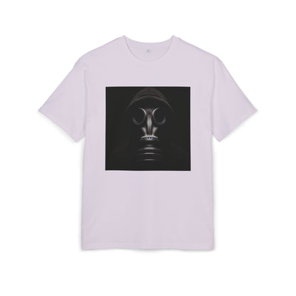 Unisex Heavy Oversize Tee with Bold Gas Mask Design, Streetwear, Artistic Tee, Gift for Trendsetters, Casual Wear, Grunge Fashion