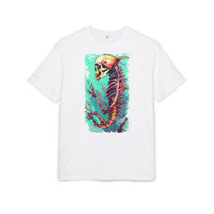 Colorful Skeleton Art Unisex Heavy Oversize Tee | Graphic Tee, Skeleton Shirt, Artsy Gift, Halloween Apparel, Trendy Streetwear