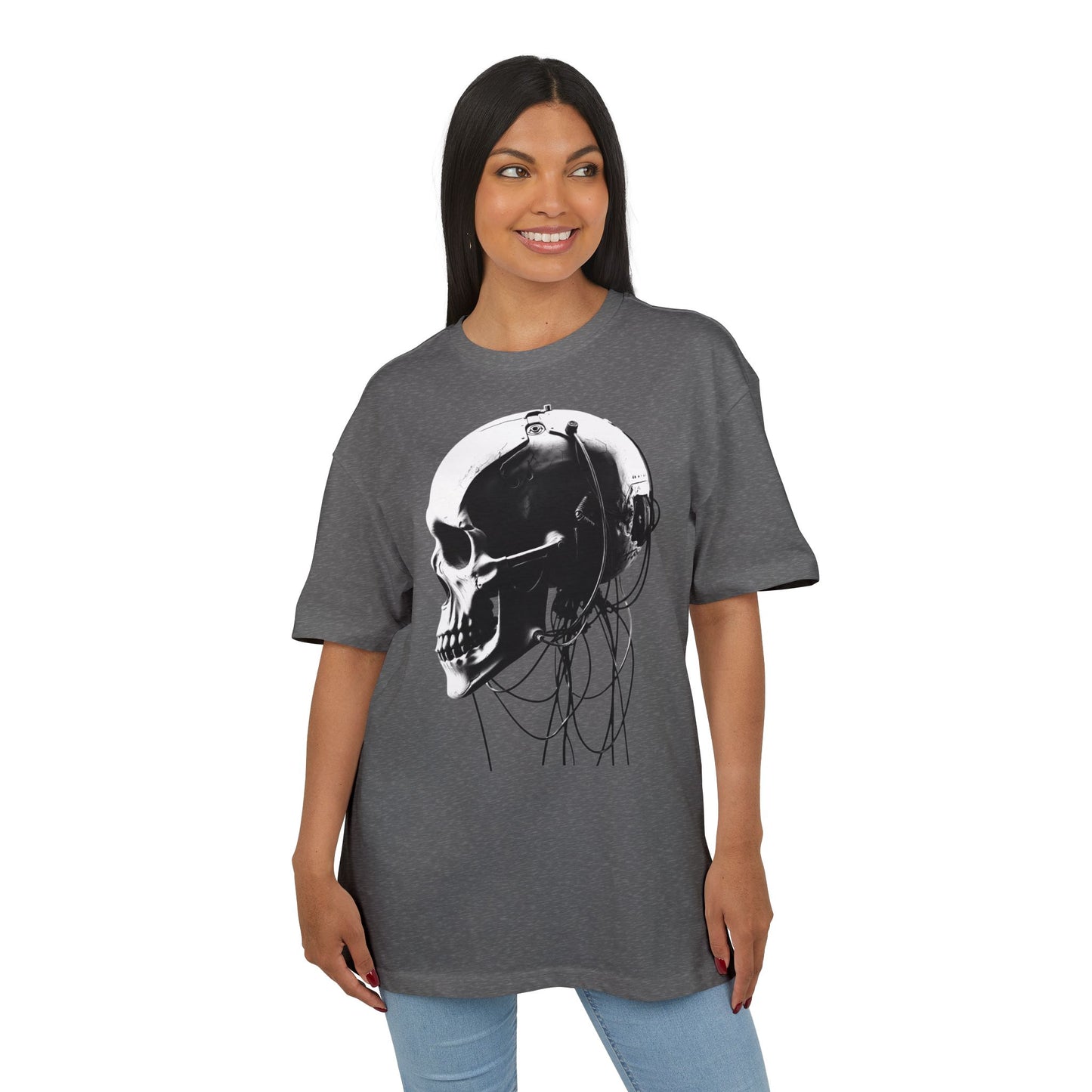 Unisex Skull Graphic Oversize Tee - Bold, Edgy Style for Casual Wear