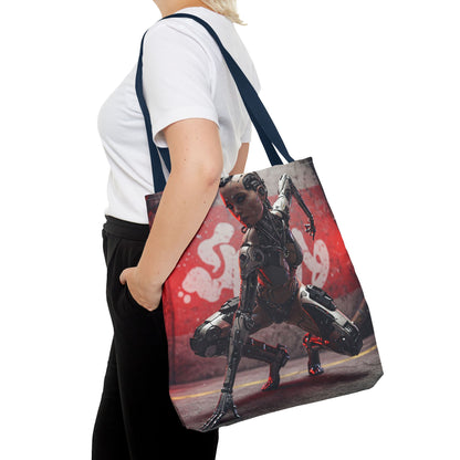 Futuristic Sci-Fi Tote Bag, Stylish Shopping Bag, Cyberpunk Accessory, Gift for Tech Lovers, Artwork Tote, Unique Canvas Bag