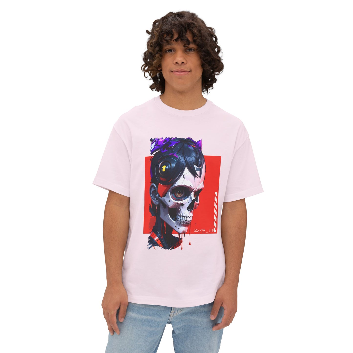 Edgy Oversized Tee with Skull Design, Streetwear Shirt for Art Lovers, Unisex Graphic Tee, Halloween Apparel, Trendy Casual Wear