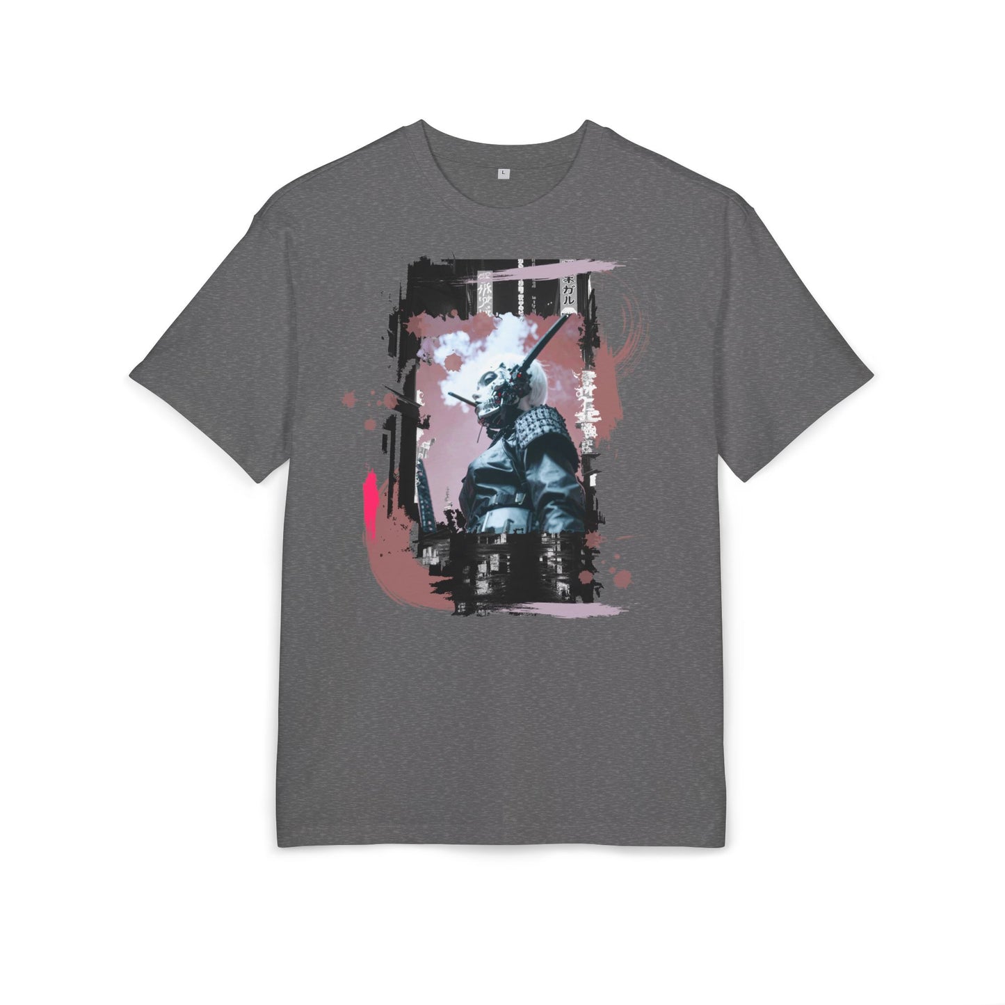 Unisex Heavy Oversize Tee featuring Samurai Art, Streetwear Graphic Tee, Gift for Him/Her, Casual Wear, Anime Inspired Fashion