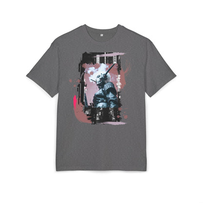 Unisex Heavy Oversize Tee featuring Samurai Art, Streetwear Graphic Tee, Gift for Him/Her, Casual Wear, Anime Inspired Fashion