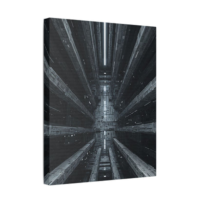 Futuristic Stretched Canvas Art, Modern Wall Decor, Sci-Fi Artwork, Perfect for Home or Office, Unique Gift Idea, Abstract Design