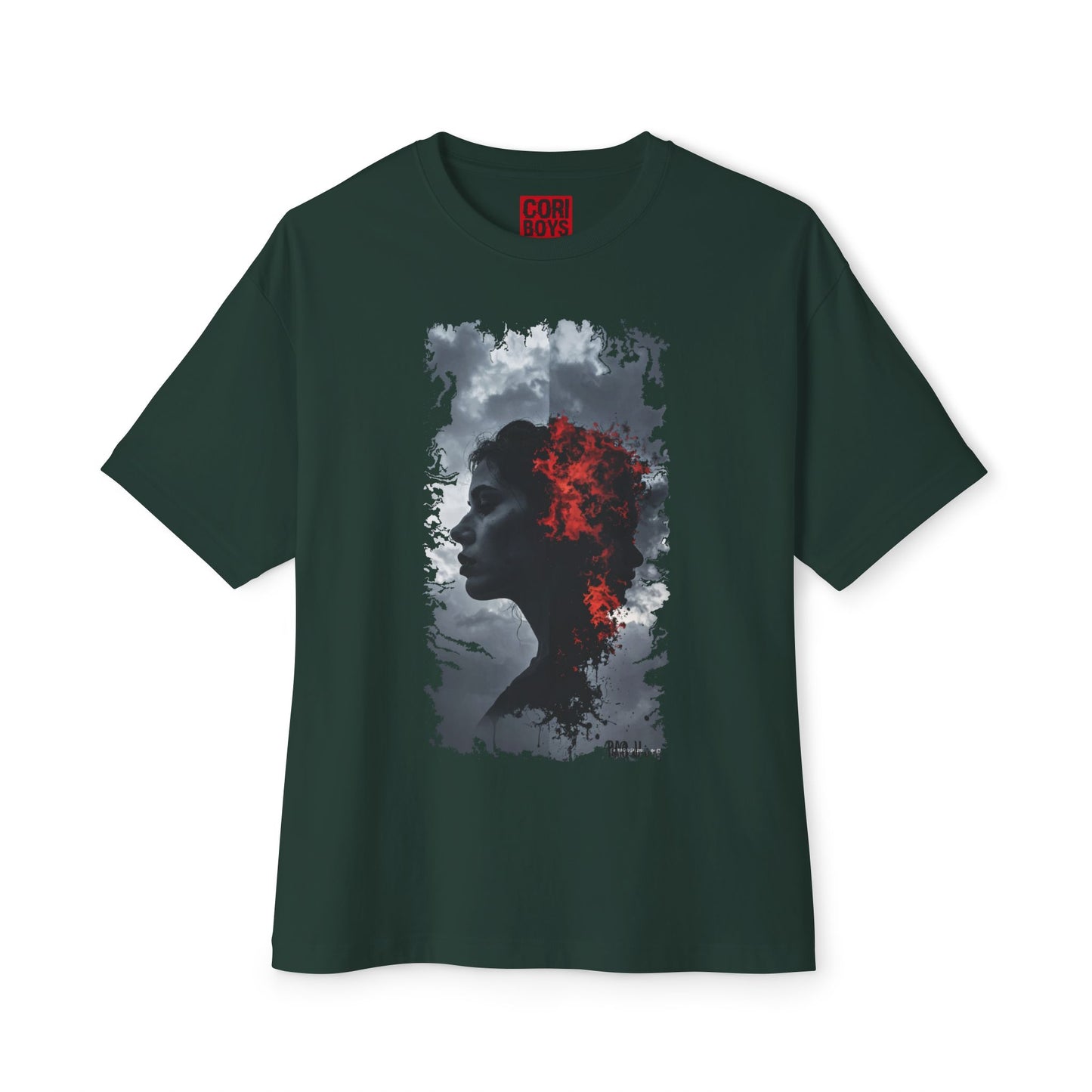 Stylish Oversized Boxy Tee with Artistic Profile Design, Casual Streetwear, Graphic T-shirt, Gift for Art Lovers, Everyday Comfort